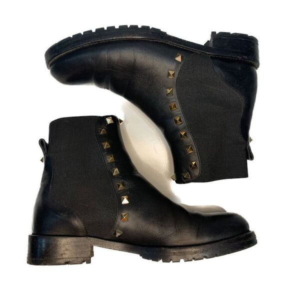 Valentino Garavani Rockstud Chelsea Boots EU 36 US 6 Black Studded Ankle Bootie - Picture 4 of 8